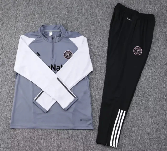 Inter Miami 2023 1/4 Zipper Tracksuit Grey