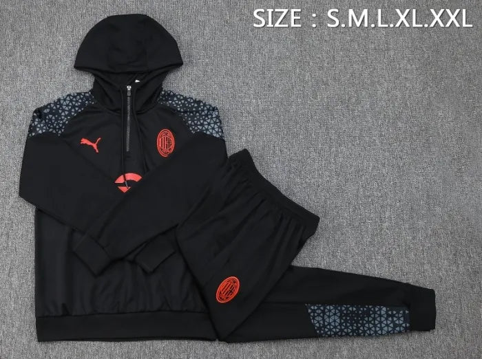 AC Milan 2023/2024 Hooded Tracksuit Black