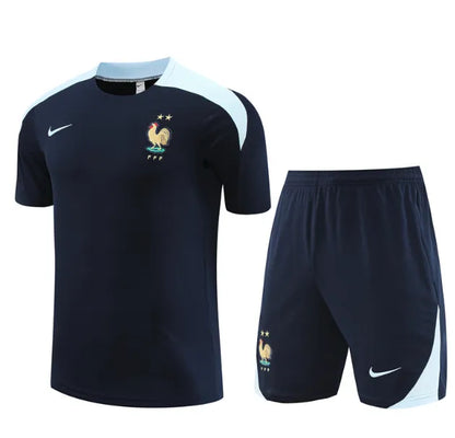 France 2024 Short Sleeve/Shorts Tracksuit Blue