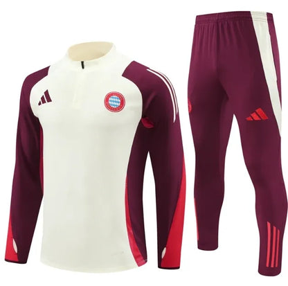 Bayern Munich 2024/2025 1/4 Zipper Tracksuit Cream