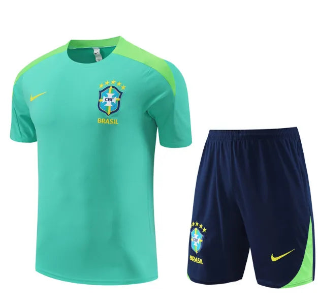 Brazil 2024 Short Sleeve/Shorts Tracksuit Green