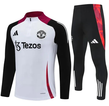 Manchester United 2024/2025 1/4 Zipper Tracksuit White