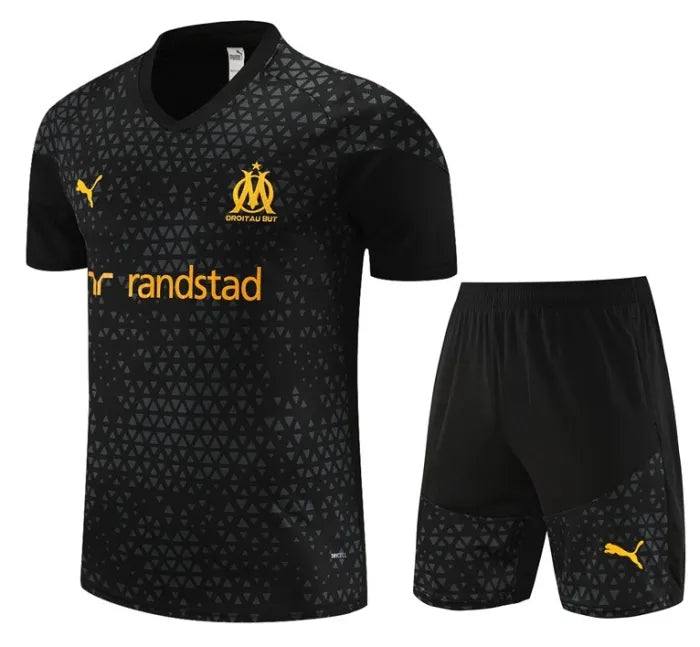 Marseille 2024/2025 Short Sleeve/Shorts Tracksuit Black