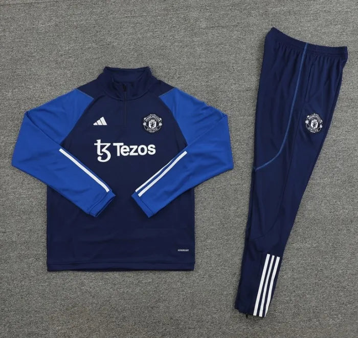 Manchester United 2023/2024 1/4 Zipper Tracksuit Blue