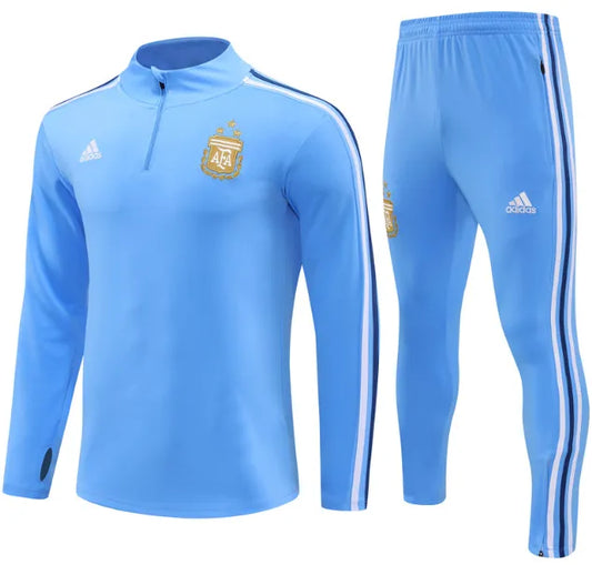 Argentina 2024 1/4 Zipper Tracksuit Blue