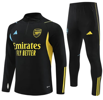 Arsenal 2023/2024 1/4 Zipper Tracksuit Black