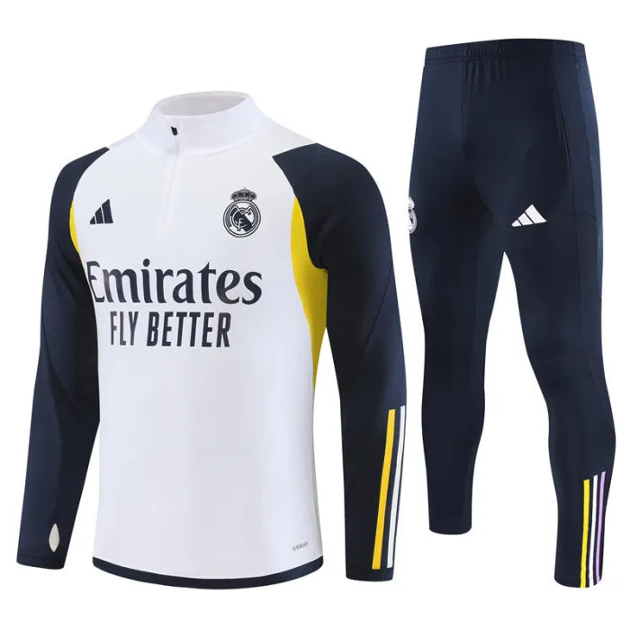 Real Madrid 2023/2024 1/4 Zipper Tracksuit White