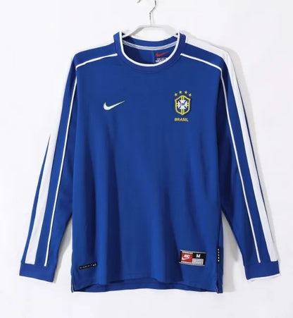 Brasilien 1998 Heimtrikot im Retro-Stil, langärmelig