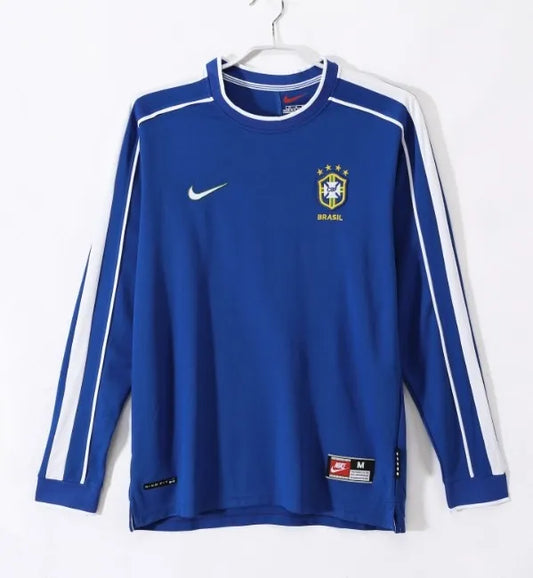 Maillot rétro à manches longues domicile Brésil 1998