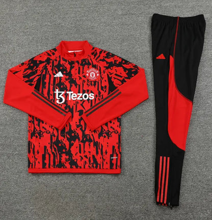 Manchester United 2023/2024 1/4 Zipper Tracksuit Red/Black