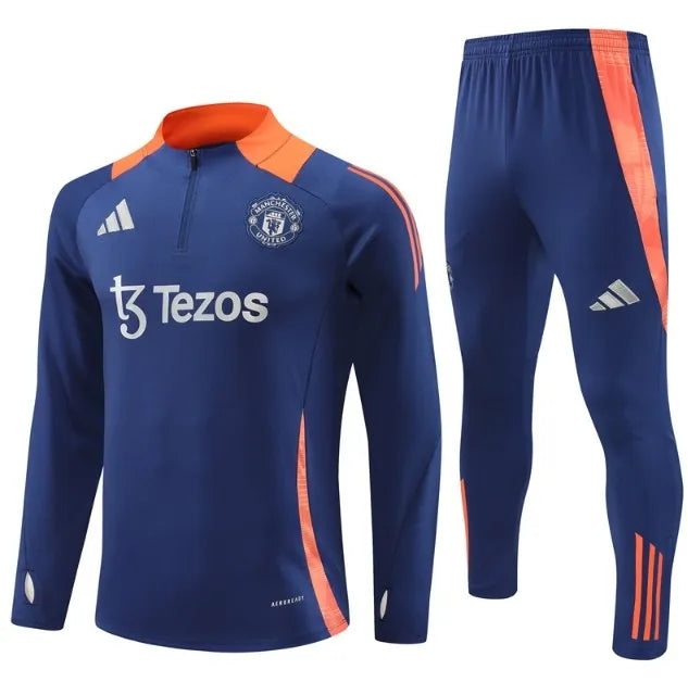 Manchester United 2024/2025 1/4 Zipper Tracksuit Blue