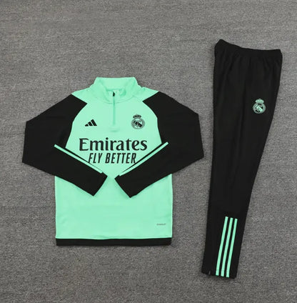 Real Madrid 2023/2024 1/4 Zipper Tracksuit Green