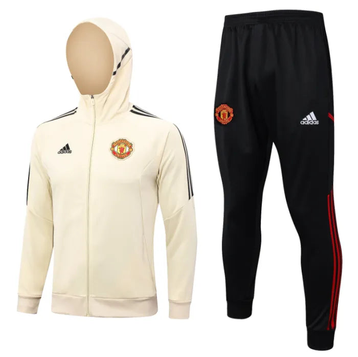 Manchester United 2023/2024 Hooded Tracksuit Cream