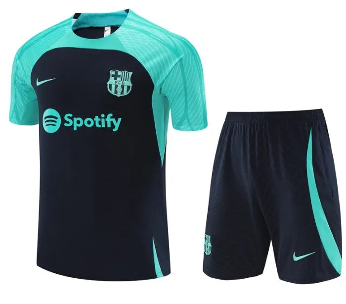 Barcelona 2023/2024 Short Sleeve/Shorts Tracksuit Turquoise