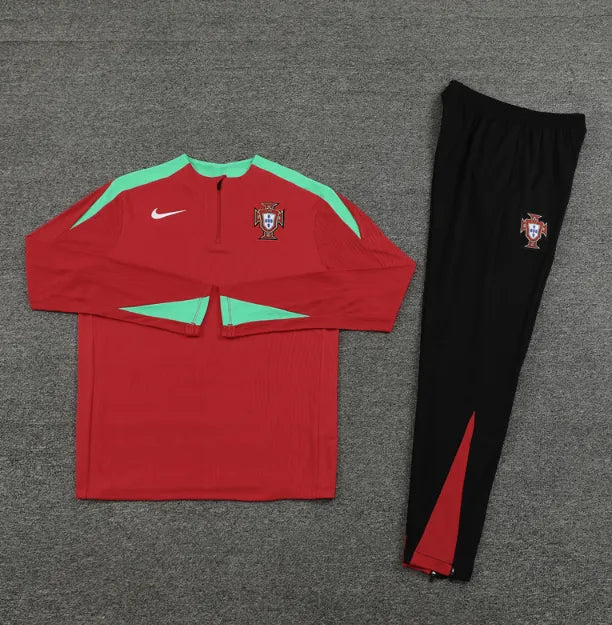 Portugal 2024 1/4 Zipper Tracksuit Red