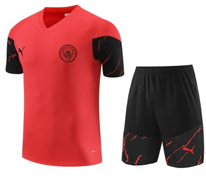 Manchester City 2023/2024 Short Sleeve/Shorts Tracksuit Red