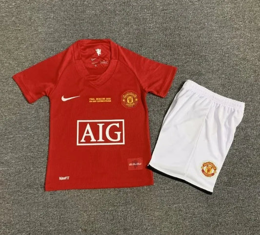 Manchester United 2007/2008 Home Retro Set Kids