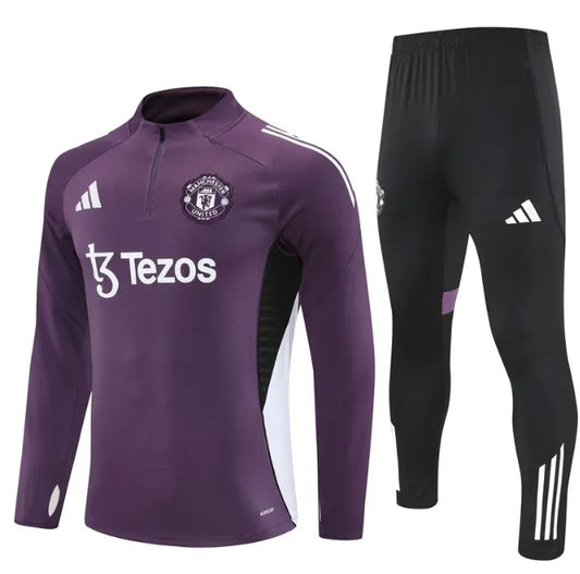 Manchester United 2024/2025 1/4-Reißverschluss-Trainingsanzug, Grün