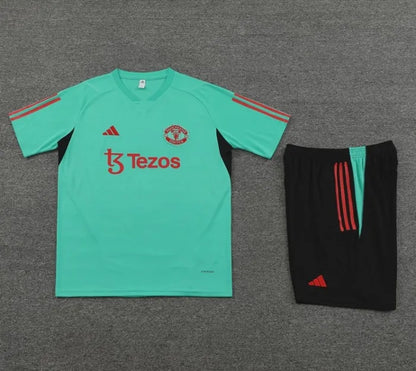 Manchester United 2023/2024 Short Sleeve/Shorts Tracksuit Green