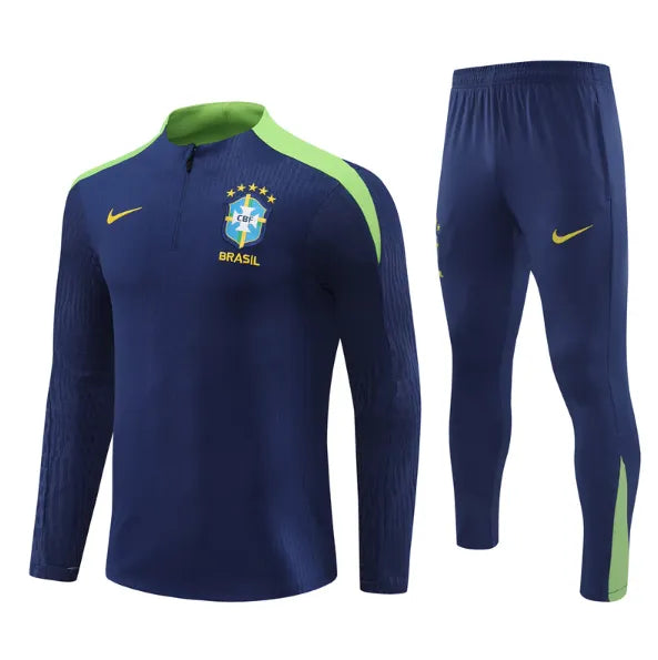 Brazil 2024 1/4 Zipper Tracksuit Blue