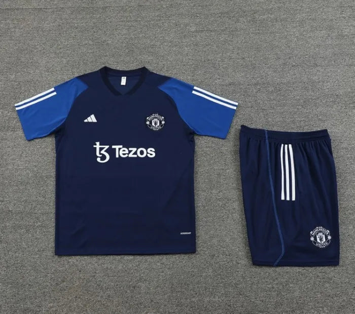 Manchester United 2023/2024 Short Sleeve/Shorts Tracksuit Blue