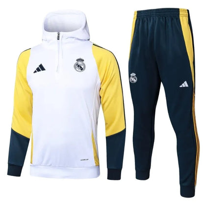 Real Madrid 2024/2025 Hooded Tracksuit White