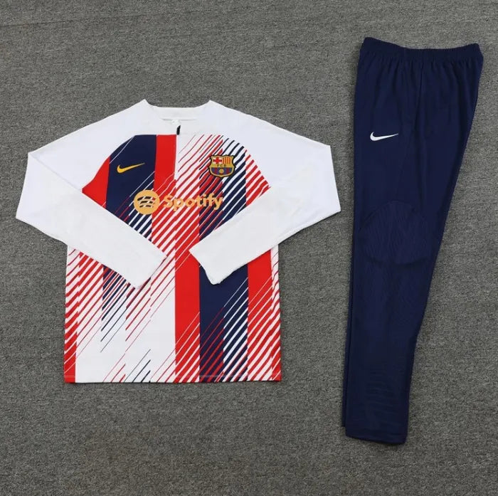 Barcelona 2023/2024 1/4 Zipper Tracksuit White Camo