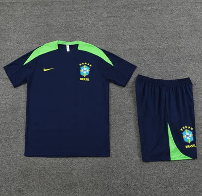 Brazil 2024 Short Sleeve/Shorts Tracksuit Blue