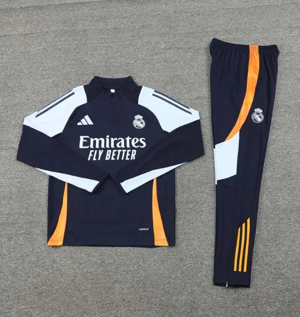 Real Madrid 2024/2025 1/4 Zipper Tracksuit Blue