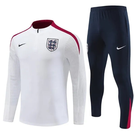 England 2024 1/4 Zipper Tracksuit White