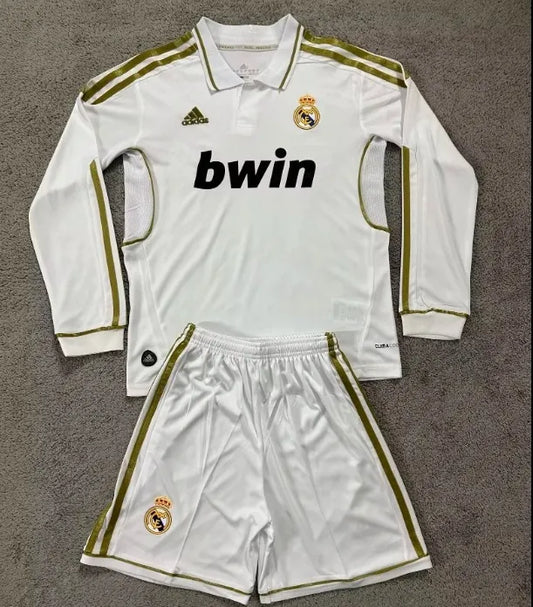 Real Madrid 2011/2012 Home Retro Long Sleeve Set Kids