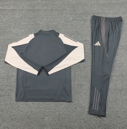 Real Madrid 2024/2025 1/4 Zipper Tracksuit Grey