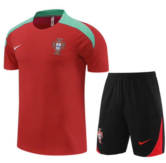 Portugal 2024 Short Sleeve/Shorts Tracksuit Red