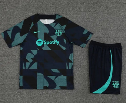 Barcelona 2023/2024 Short Sleeve/Shorts Tracksuit Turquoise Camo