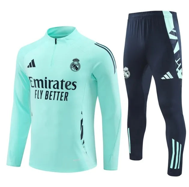 Real Madrid 2024/2025 1/4 Zipper Tracksuit Green