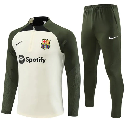 Barcelona 2023/2024 1/4 Zipper Tracksuit Cream