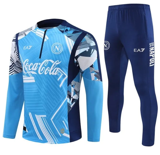 Napoli 2024/2025 1/4 Zipper Tracksuit Light Blue Camo