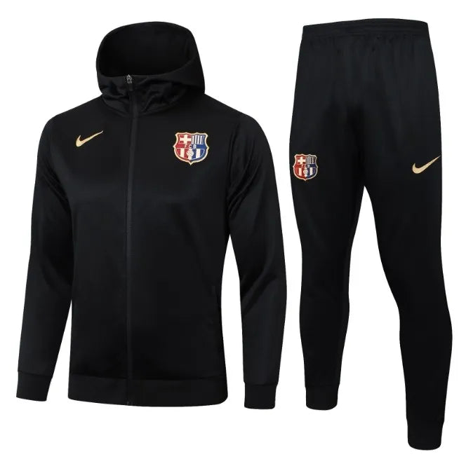 Barcelona 2024/2025 Hooded Tracksuit Black