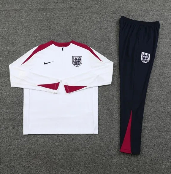 England 2024 1/4 Zipper Tracksuit White