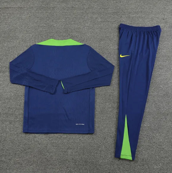 Brazil 2024 1/4 Zipper Tracksuit Blue