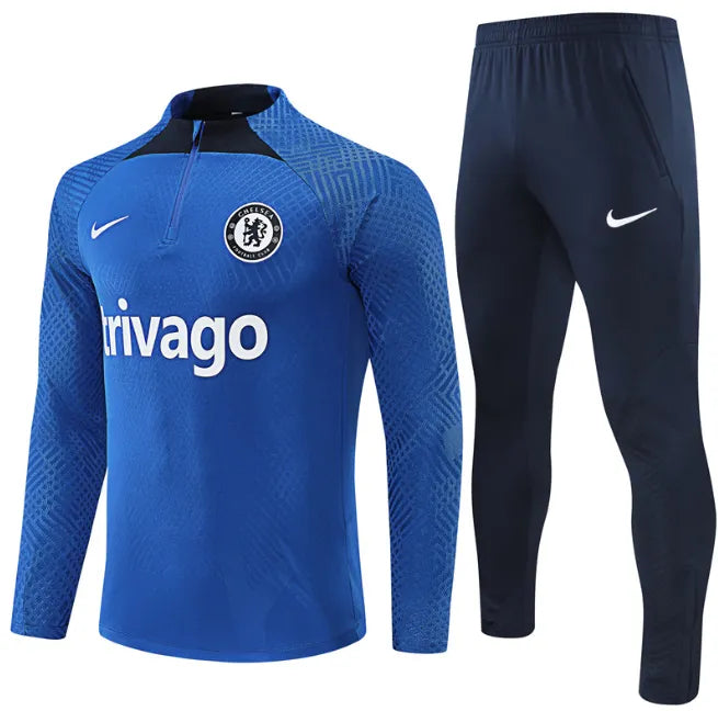 Chelsea 2023/2024 1/4 Zipper Tracksuit Blue