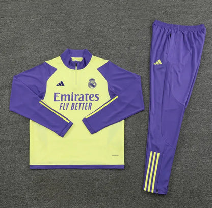 Real Madrid 2023/2024 1/4 Zipper Tracksuit Yellow