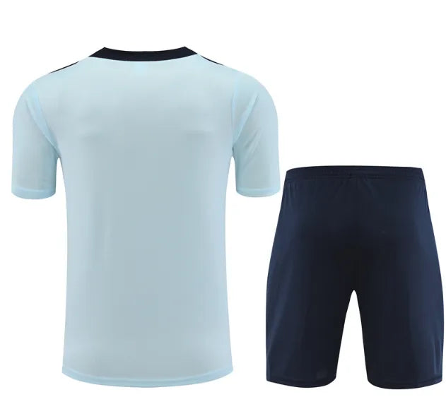 France 2024 Short Sleeve/Shorts Tracksuit Light Blue