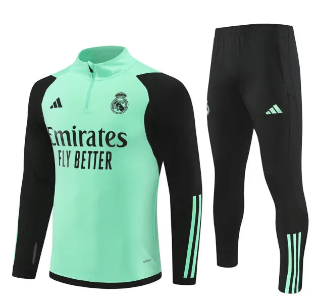 Real Madrid 2023/2024 1/4 Zipper Tracksuit Green