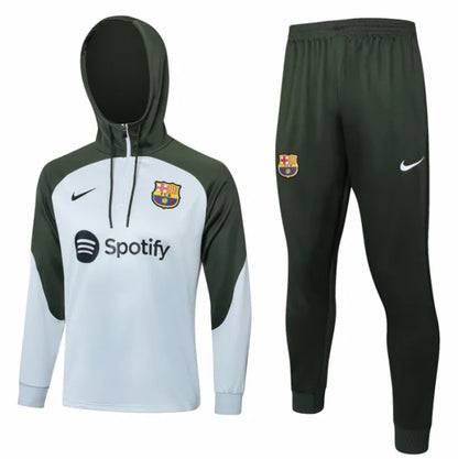 Barcelona 2023/2024 Hooded Tracksuit Grey