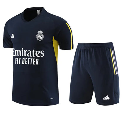 Real Madrid 2023/2024 Short Sleeve/Shorts Tracksuit Blue