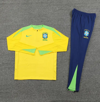 Brazil 2024 1/4 Zipper Tracksuit Yellow