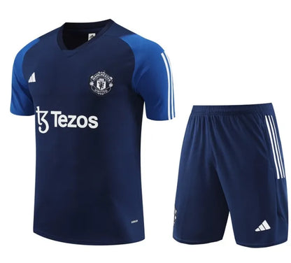 Manchester United 2023/2024 Short Sleeve/Shorts Tracksuit Blue