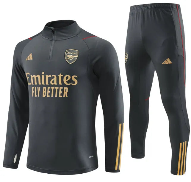 Arsenal 2023/2024 1/4 Zipper Tracksuit Grey