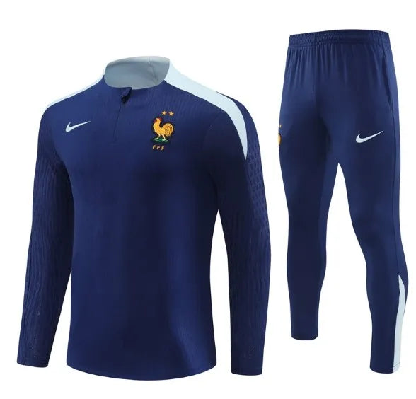 France 2024 1/4 Zipper Tracksuit Blue